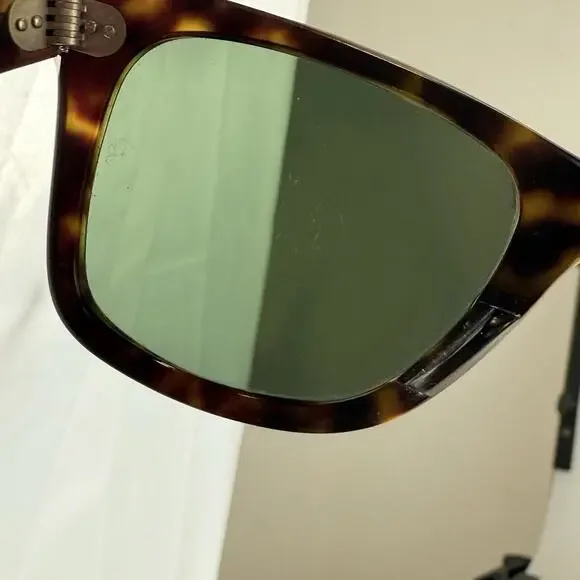 Ray-Ban Sunglasses Wayfarer RB2140 902 Handmade in Italy G15 Tortoise SCRATCHED